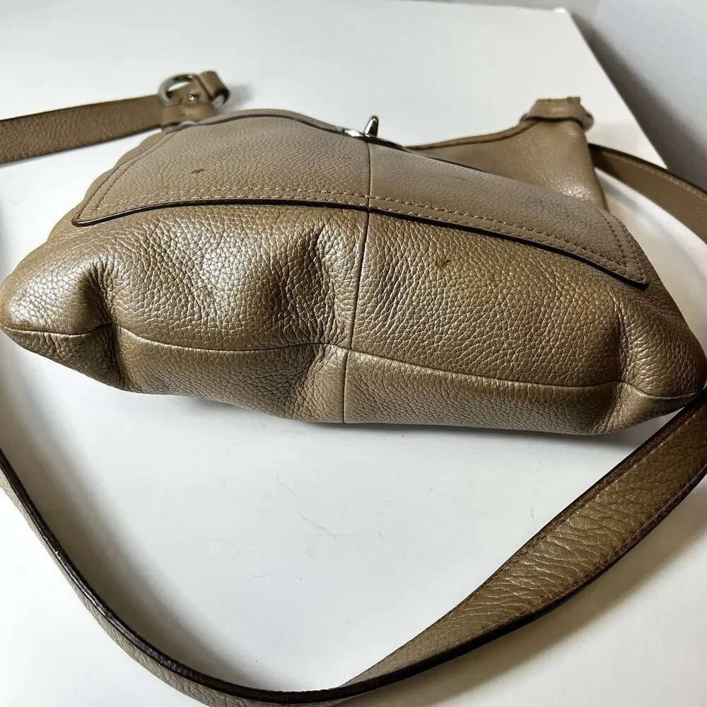 Coach Penelope F16533 Champagne Gold Metallic Leather Crossbody Bag